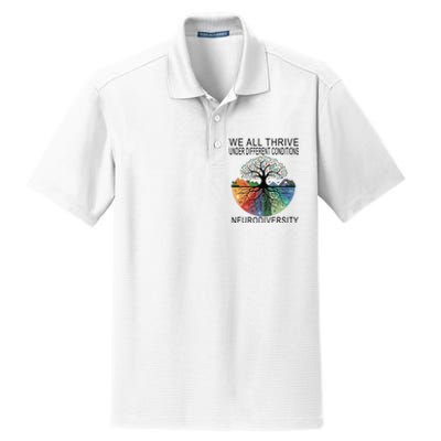 Cute We All Thrive Under Different Conditions Neurodiversity Dry Zone Grid Polo