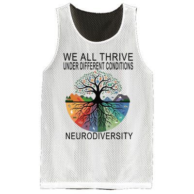 Cute We All Thrive Under Different Conditions Neurodiversity Mesh Reversible Basketball Jersey Tank