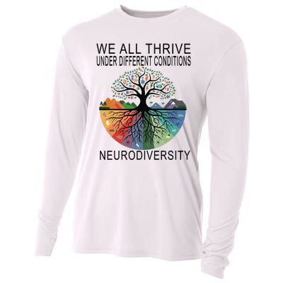 Cute We All Thrive Under Different Conditions Neurodiversity Cooling Performance Long Sleeve Crew