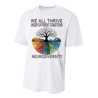 Cute We All Thrive Under Different Conditions Neurodiversity Performance Sprint T-Shirt