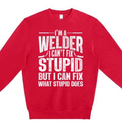 Cool Welding Art For Men Women Welder Iron Worker Pipeliner Premium Crewneck Sweatshirt