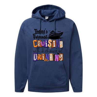 Cruising With A Chance Of Drinking Funny Halloween Performance Fleece Hoodie