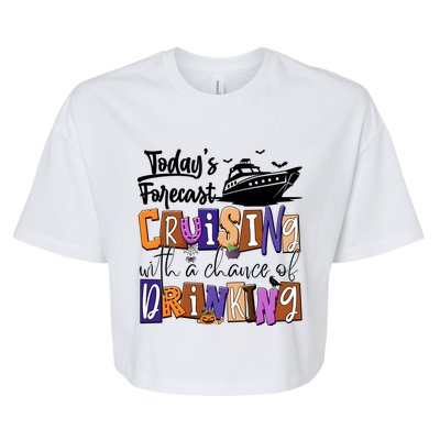 Cruising With A Chance Of Drinking Funny Halloween Bella+Canvas Jersey Crop Tee