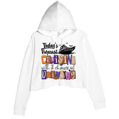 Cruising With A Chance Of Drinking Funny Halloween Crop Fleece Hoodie