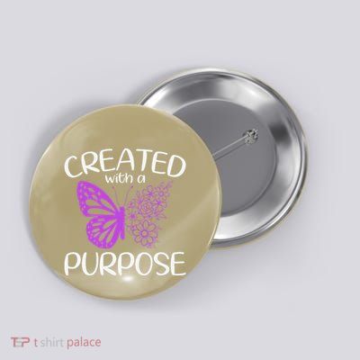 Created With A Purpose God Faith Jesus Button