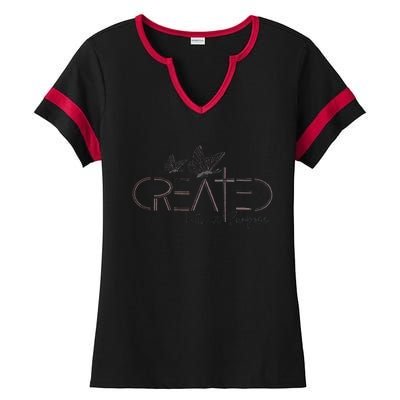 Created With A Purpose Christian Ladies Halftime Notch Neck Tee