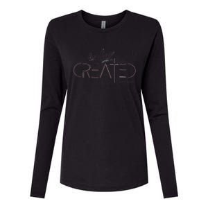 Created With A Purpose Christian Womens Cotton Relaxed Long Sleeve T-Shirt