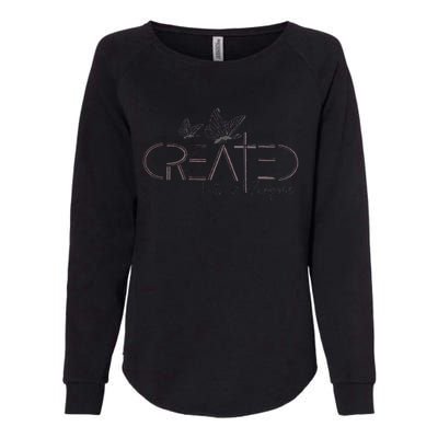 Created With A Purpose Christian Womens California Wash Sweatshirt