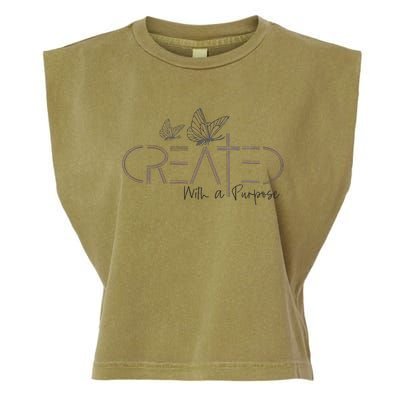 Created With A Purpose Christian Garment-Dyed Women's Muscle Tee