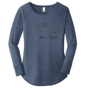 Created With A Purpose Christian Women's Perfect Tri Tunic Long Sleeve Shirt