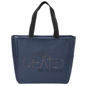 Created With A Purpose Christian Zip Tote Bag