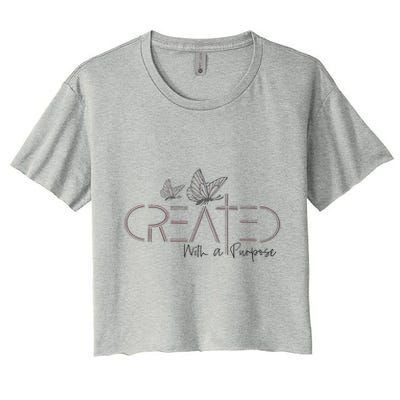 Created With A Purpose Christian Women's Crop Top Tee