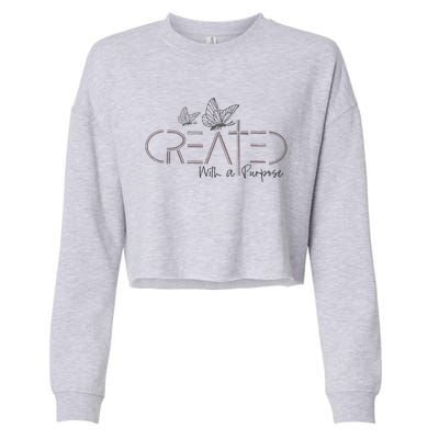 Created With A Purpose Christian Cropped Pullover Crew