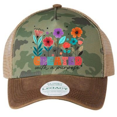 Created With A Purpose Jesus Christian Flower Wildflower Legacy Tie Dye Trucker Hat