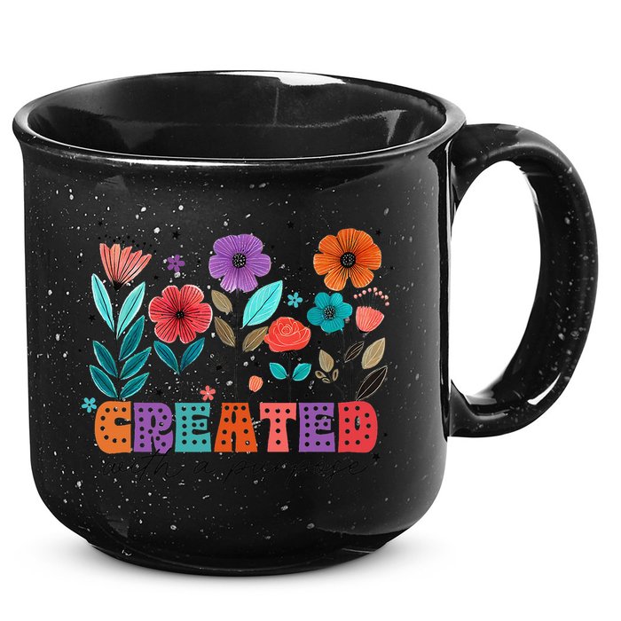 Created With A Purpose Jesus Christian Flower Wildflower 15oz Campfire Ceramic Mug