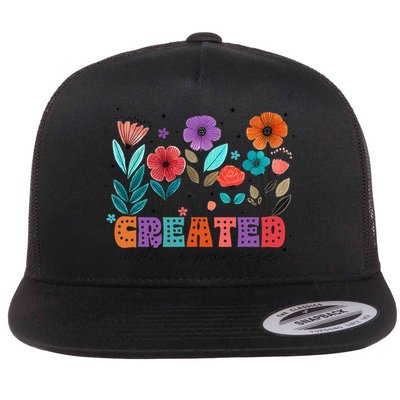 Created With A Purpose Jesus Christian Flower Wildflower Flatbill Hat