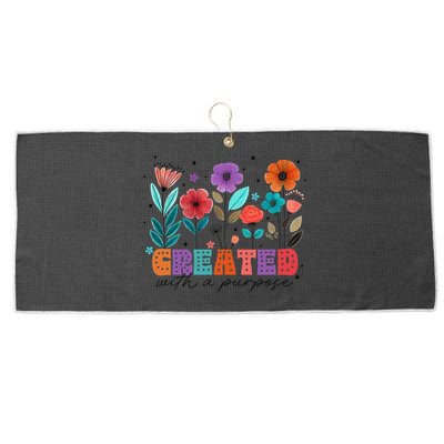 Created With A Purpose Jesus Christian Flower Wildflower Large Microfiber Waffle Golf Towel