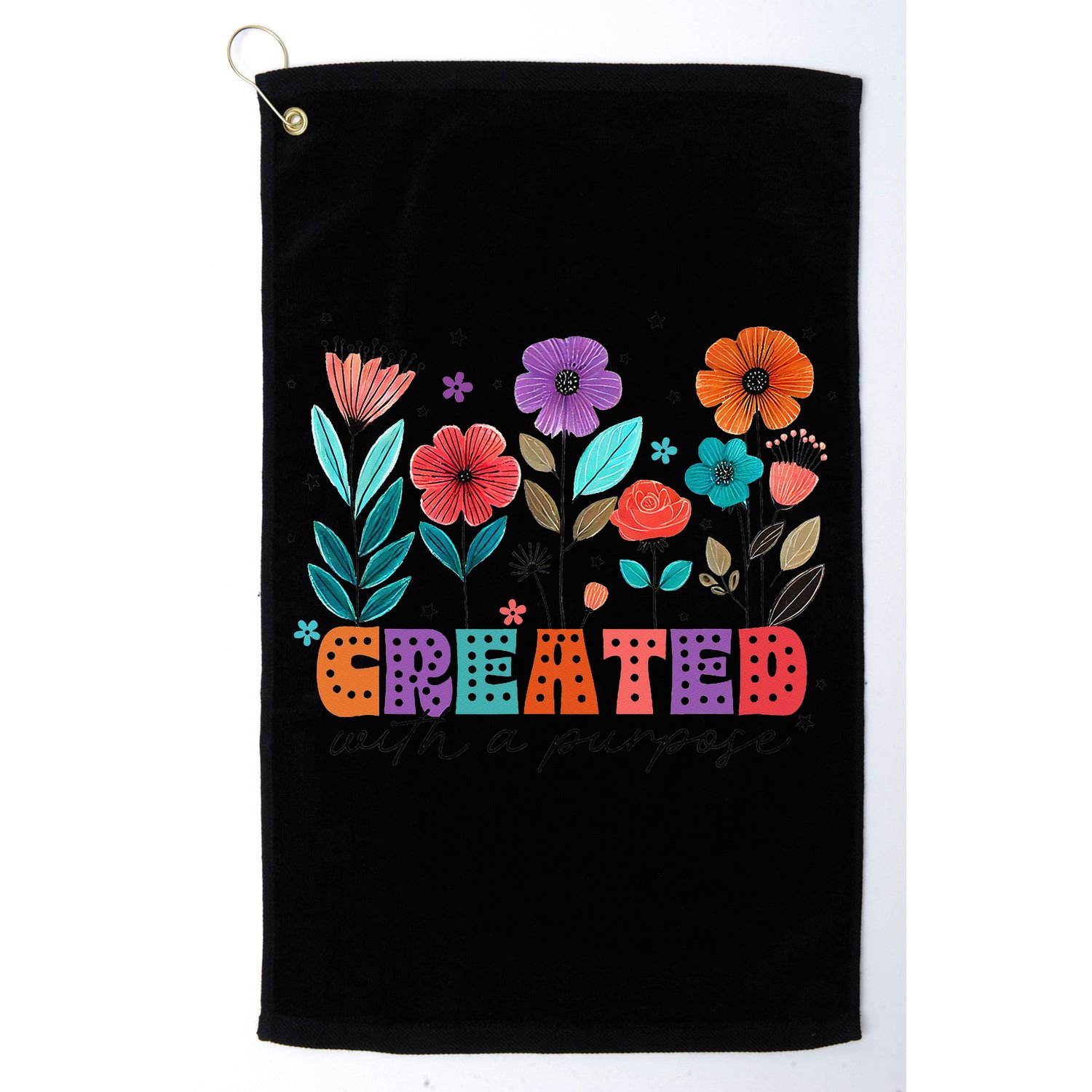 Created With A Purpose Jesus Christian Flower Wildflower Golf Towel