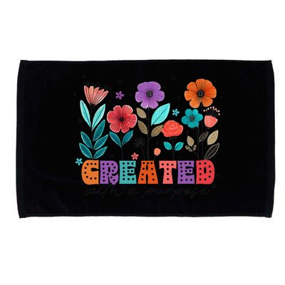 Created With A Purpose Jesus Christian Flower Wildflower Microfiber Hand Towel