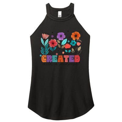 Created With A Purpose Jesus Christian Flower Wildflower Women's Perfect Tri Rocker Tank