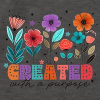 Created With A Purpose Jesus Christian Flower Wildflower Vector Backpack