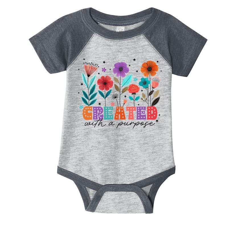 Created With A Purpose Jesus Christian Flower Wildflower Infant Baby Jersey Bodysuit