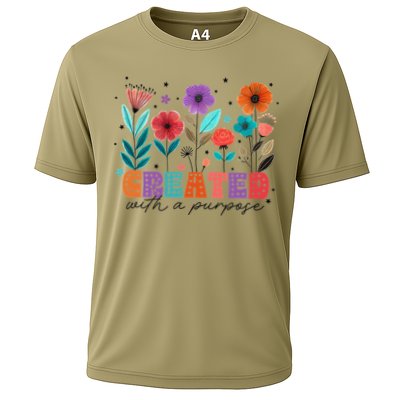 Created With A Purpose Jesus Christian Flower Wildflower Performance Shirt