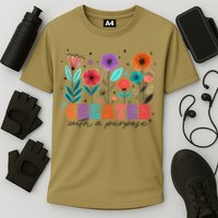 Created With A Purpose Jesus Christian Flower Wildflower Performance Shirt