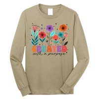 Created With A Purpose Jesus Christian Flower Wildflower Long Sleeve Shirt