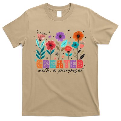 Created With A Purpose Jesus Christian Flower Wildflower T-Shirt