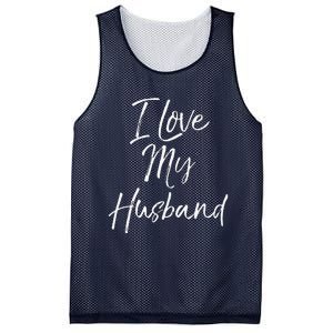 Cute Wedding Anniversary Gift For Wife I Love My Husband Mesh Reversible Basketball Jersey Tank