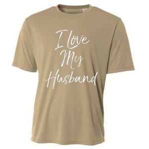 Cute Wedding Anniversary Gift For Wife I Love My Husband Cooling Performance Crew T-Shirt