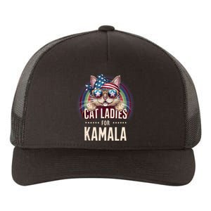 Cat With American Flag Bandana Cat Ladies For Kamala Yupoong Adult 5-Panel Trucker Hat