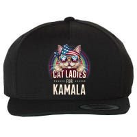 Cat With American Flag Bandana Cat Ladies For Kamala Wool Snapback Cap