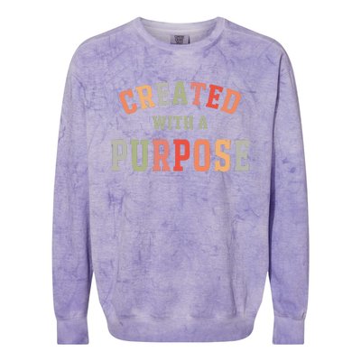 Created With A Purpose Jesus Faith Quote Colorful Colorblast Crewneck Sweatshirt