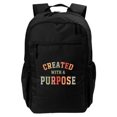 Created With A Purpose Jesus Faith Quote Colorful Daily Commute Backpack