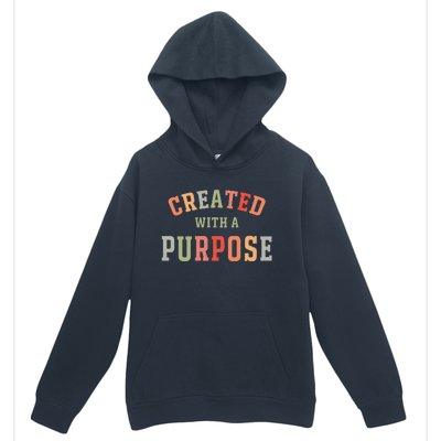 Created With A Purpose Jesus Faith Quote Colorful Urban Pullover Hoodie