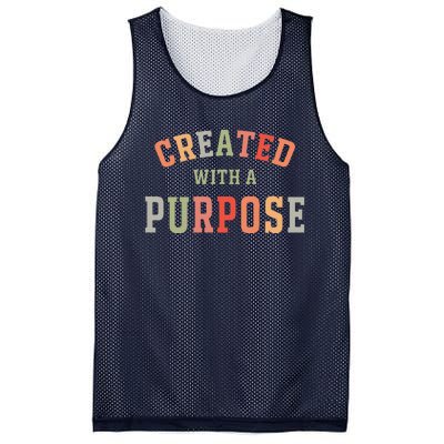 Created With A Purpose Jesus Faith Quote Colorful Mesh Reversible Basketball Jersey Tank