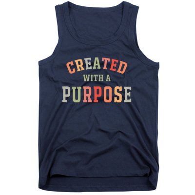 Created With A Purpose Jesus Faith Quote Colorful Tank Top