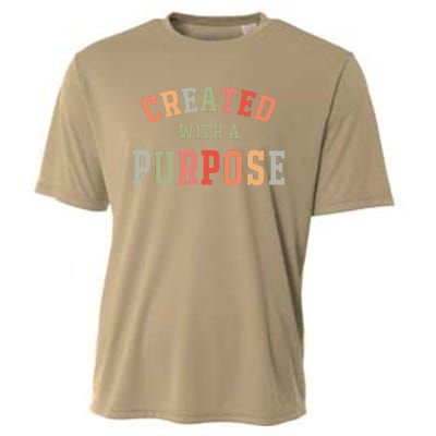 Created With A Purpose Jesus Faith Quote Colorful Cooling Performance Crew T-Shirt