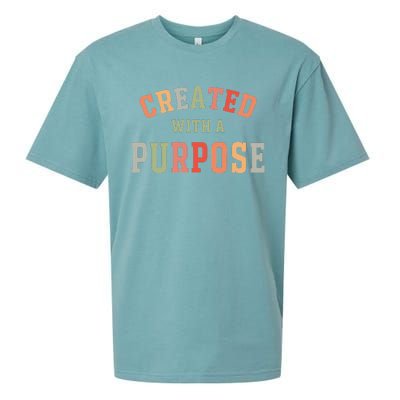 Created With A Purpose Jesus Faith Quote Colorful Sueded Cloud Jersey T-Shirt