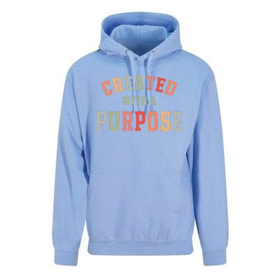 Created With A Purpose Jesus Faith Quote Colorful Unisex Surf Hoodie