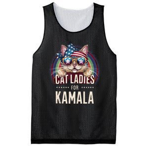 Cat With American Flag Bandana Cat Ladies For Kamala Gift Mesh Reversible Basketball Jersey Tank