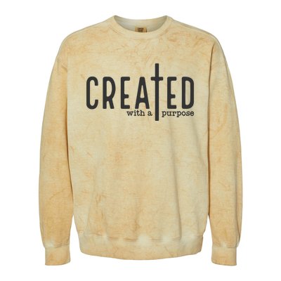 Created With A Purpose Christian Colorblast Crewneck Sweatshirt