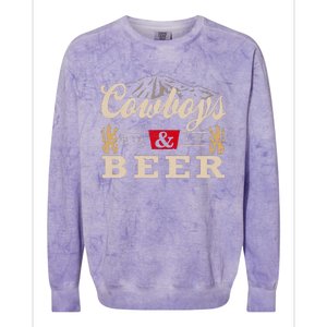 Cowboys Western And Beer Cowboy Lovers Colorblast Crewneck Sweatshirt