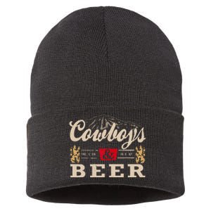 Cowboys Western And Beer Cowboy Lovers Sustainable Knit Beanie