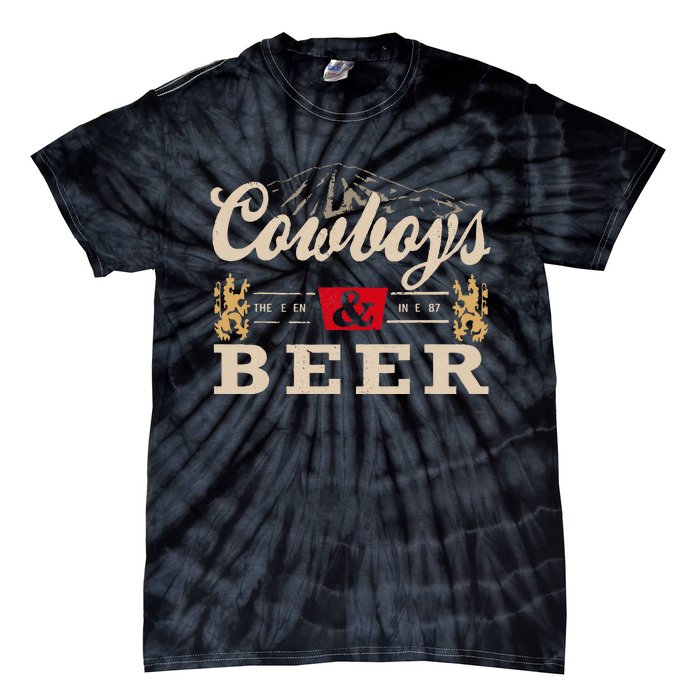 Cowboys Western And Beer Cowboy Lovers Tie-Dye T-Shirt