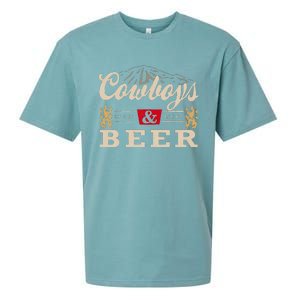 Cowboys Western And Beer Cowboy Lovers Sueded Cloud Jersey T-Shirt