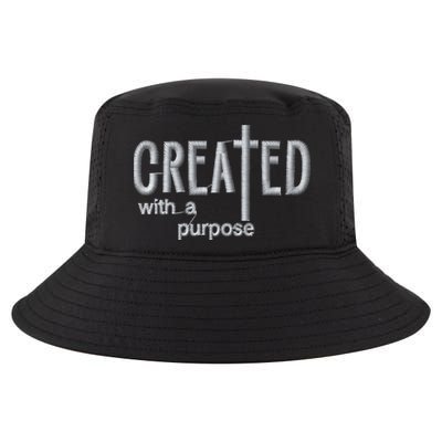 Created With A Purpose Christian Faith Jesus Embroidered Embroidered Cool Comfort Performance Bucket Hat