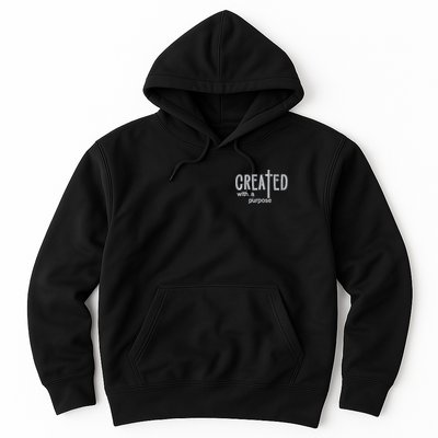 Created With A Purpose Christian Faith Jesus Embroidered Embroidered Hoodie